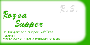 rozsa supper business card